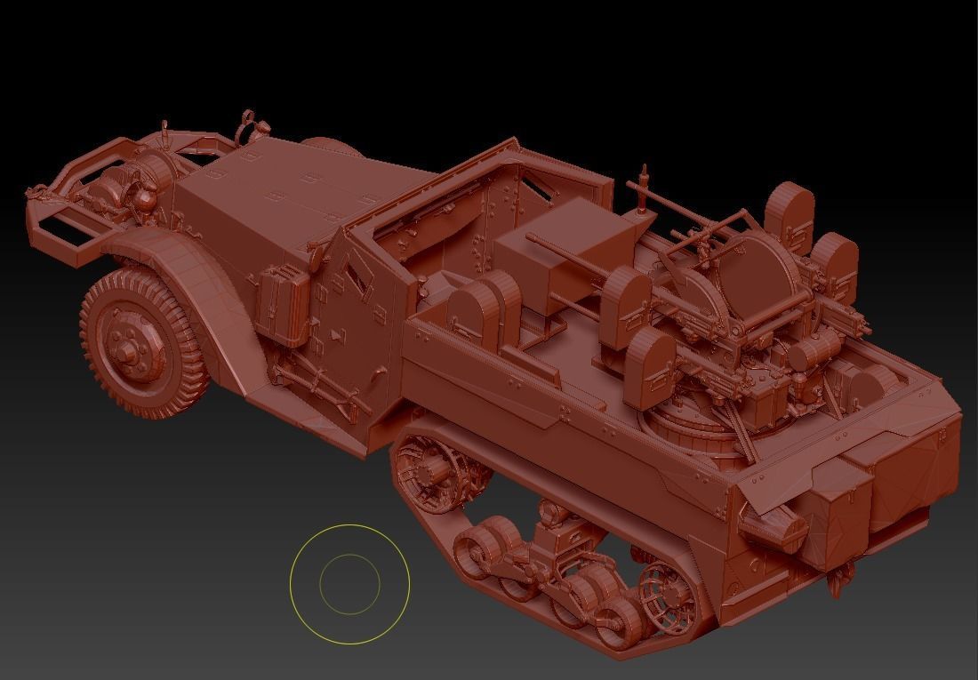 Multiple Gun Motor Carriage M16 3D model_1