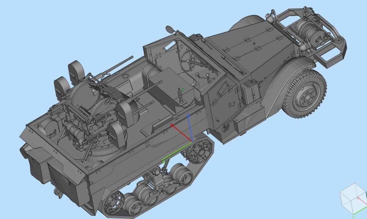 Multiple Gun Motor Carriage M16 3D model_6