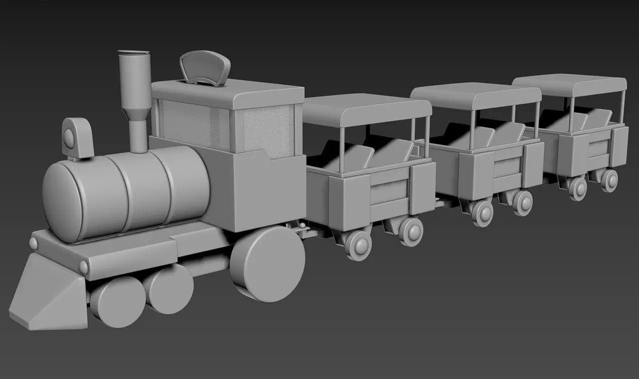 Toy Train 3D model_0