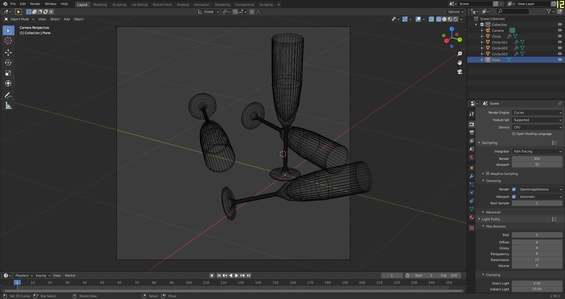 Subdivision surface has been used low poly champagne glass model Free low-poly 3D model_2