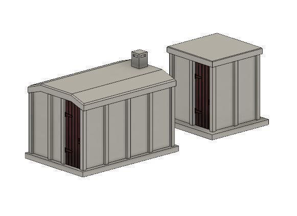 Model Railway Lineside Concrete Huts 3D print model_1
