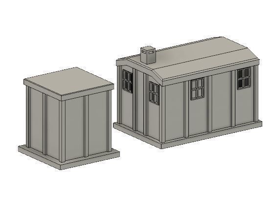 Model Railway Lineside Concrete Huts 3D print model_2