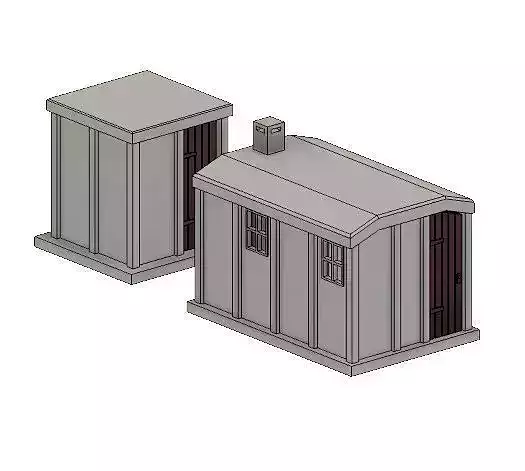 Model Railway Lineside Concrete Huts 3D print model
