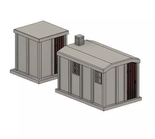 Model Railway Lineside Concrete Huts 3D print model_0