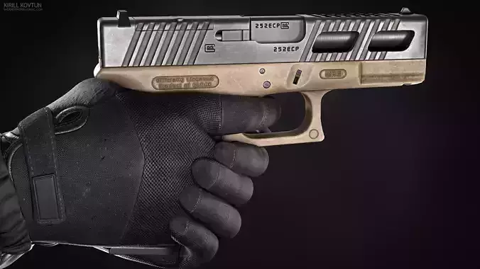 Glock 19 Gen 4 Low-poly 3D model