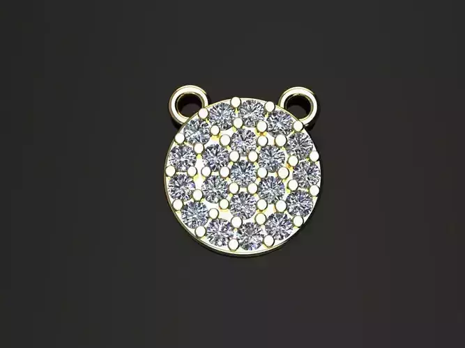 Round Stud Cluster Diamond Pendant