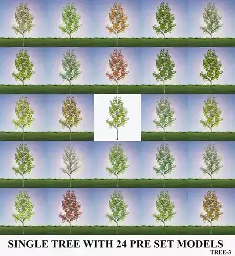 TREE 3- WITH 24 PRE SET MATERIALS