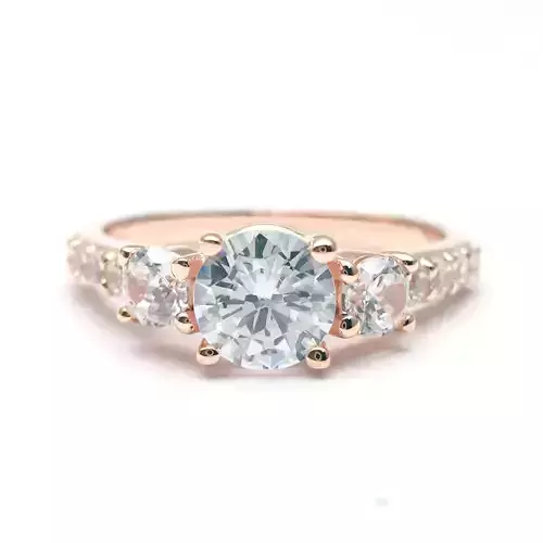 3DM Format Vintage three stone  engagement ring