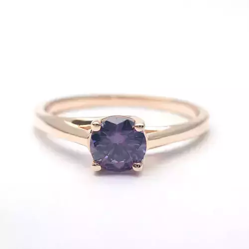 3DM Format Solitaire round cut statement ring for her