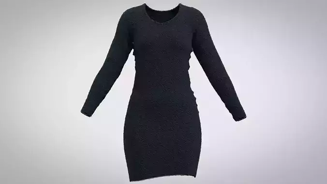 Navy blue wool dress