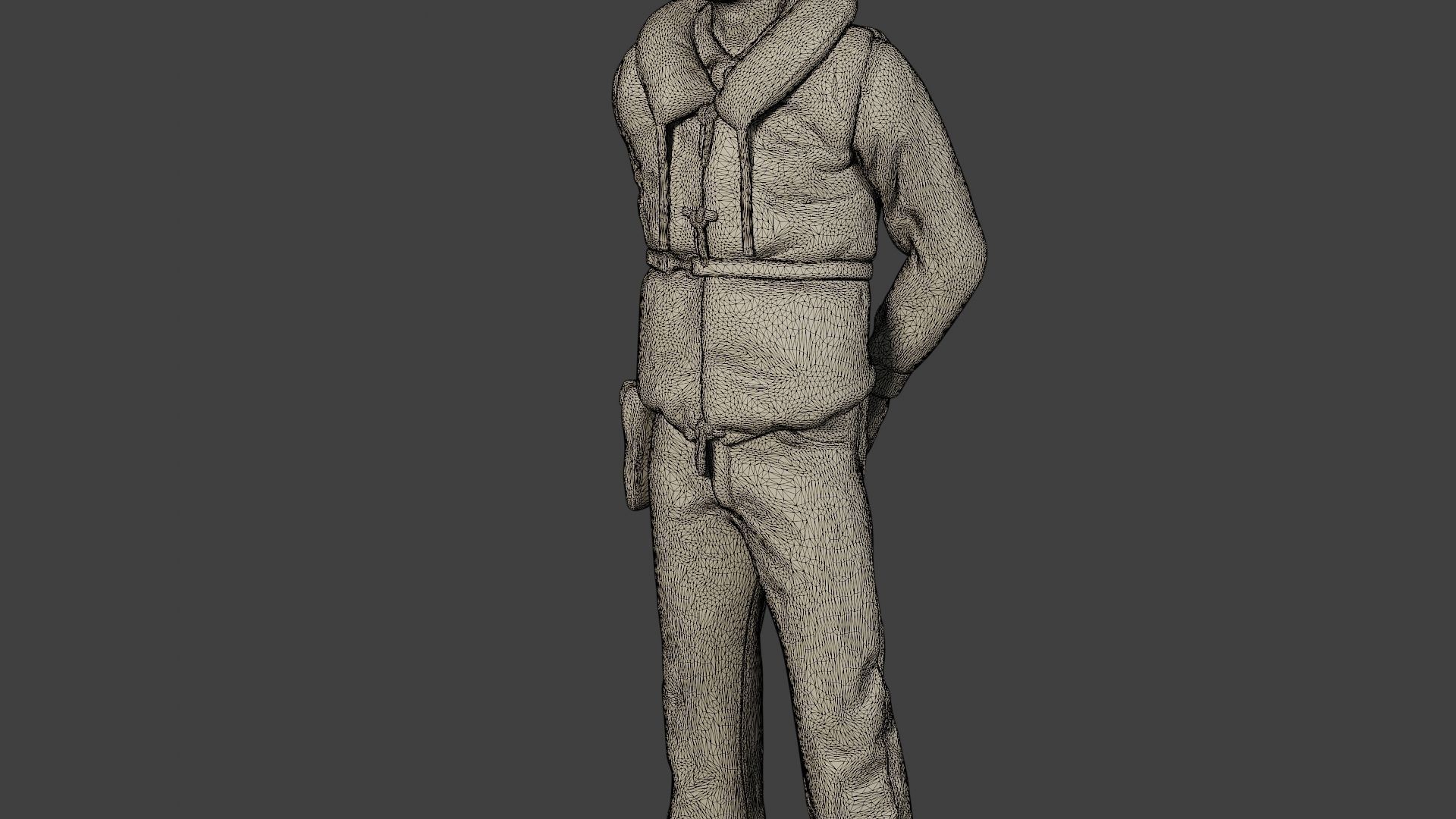 US Navy Officer ww2 USN1 3D print model_12