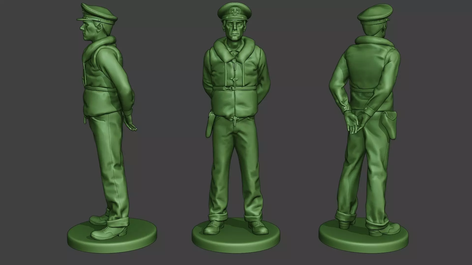 US Navy Officer ww2 USN1 3D print model_0