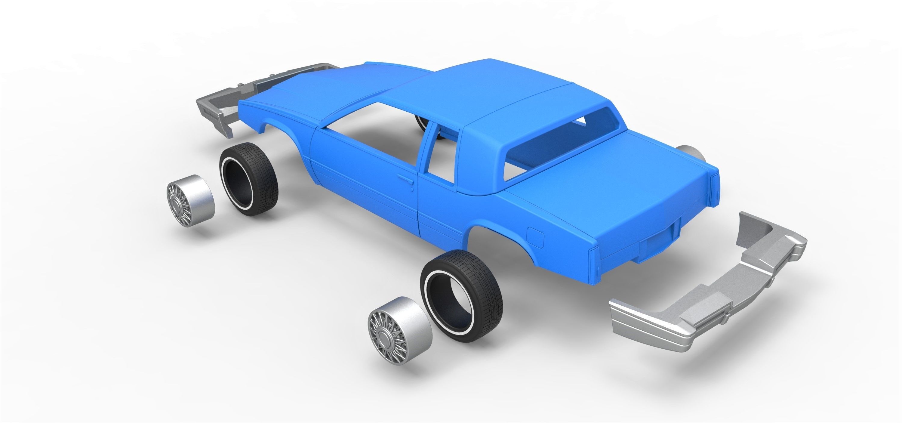 Shell and wheels Cadillac Eldorado Biarritz 1989 1 to 25 3D print model_12