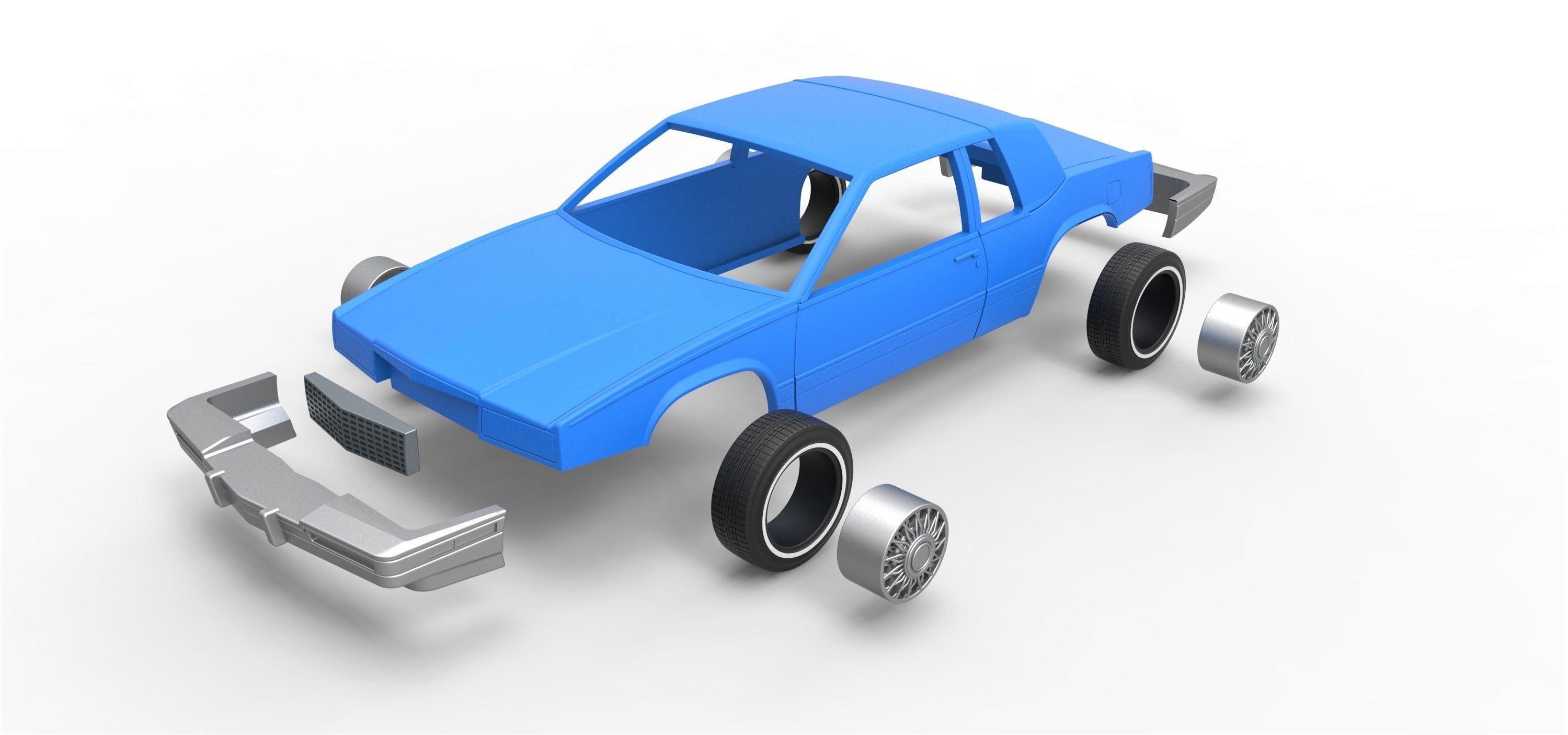 Shell and wheels Cadillac Eldorado Biarritz 1989 1 to 25 3D print model_11