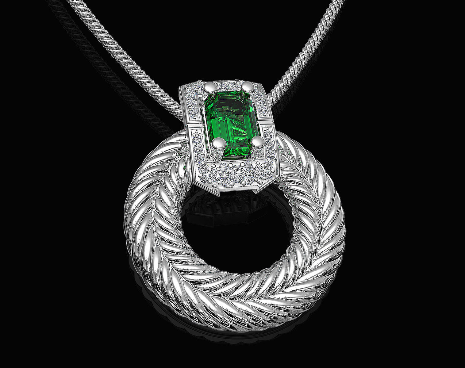 Brilliant Braid pendant 3D print model_3