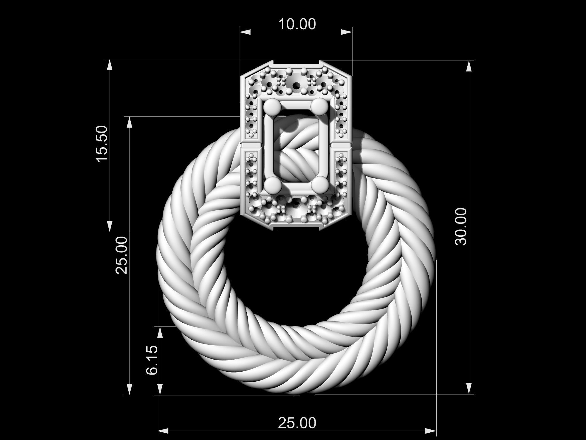 Brilliant Braid pendant 3D print model_14