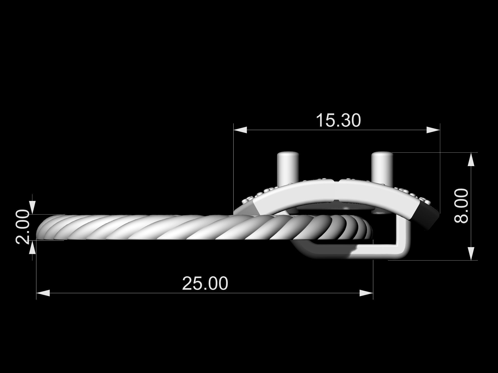 Brilliant Braid pendant 3D print model_15