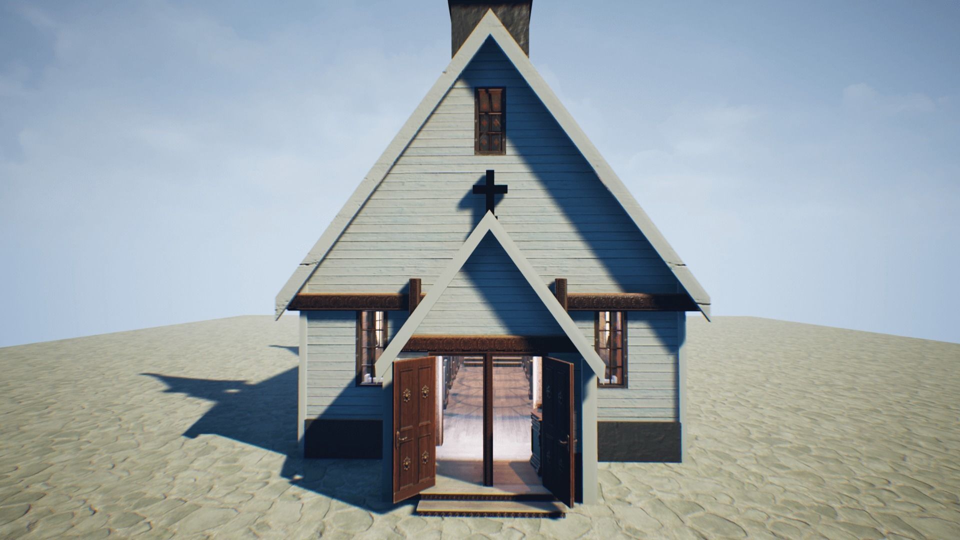 Church 4 Unreal Engine updated Low-poly 3D model_4