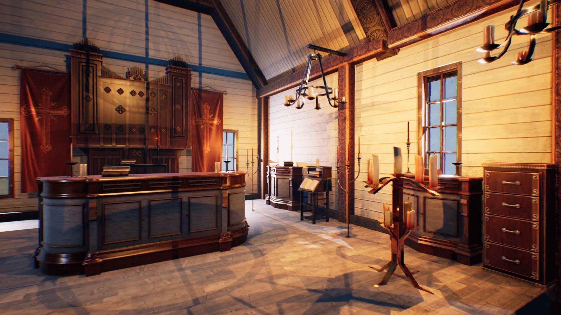 Church 4 Unreal Engine updated Low-poly 3D model_9