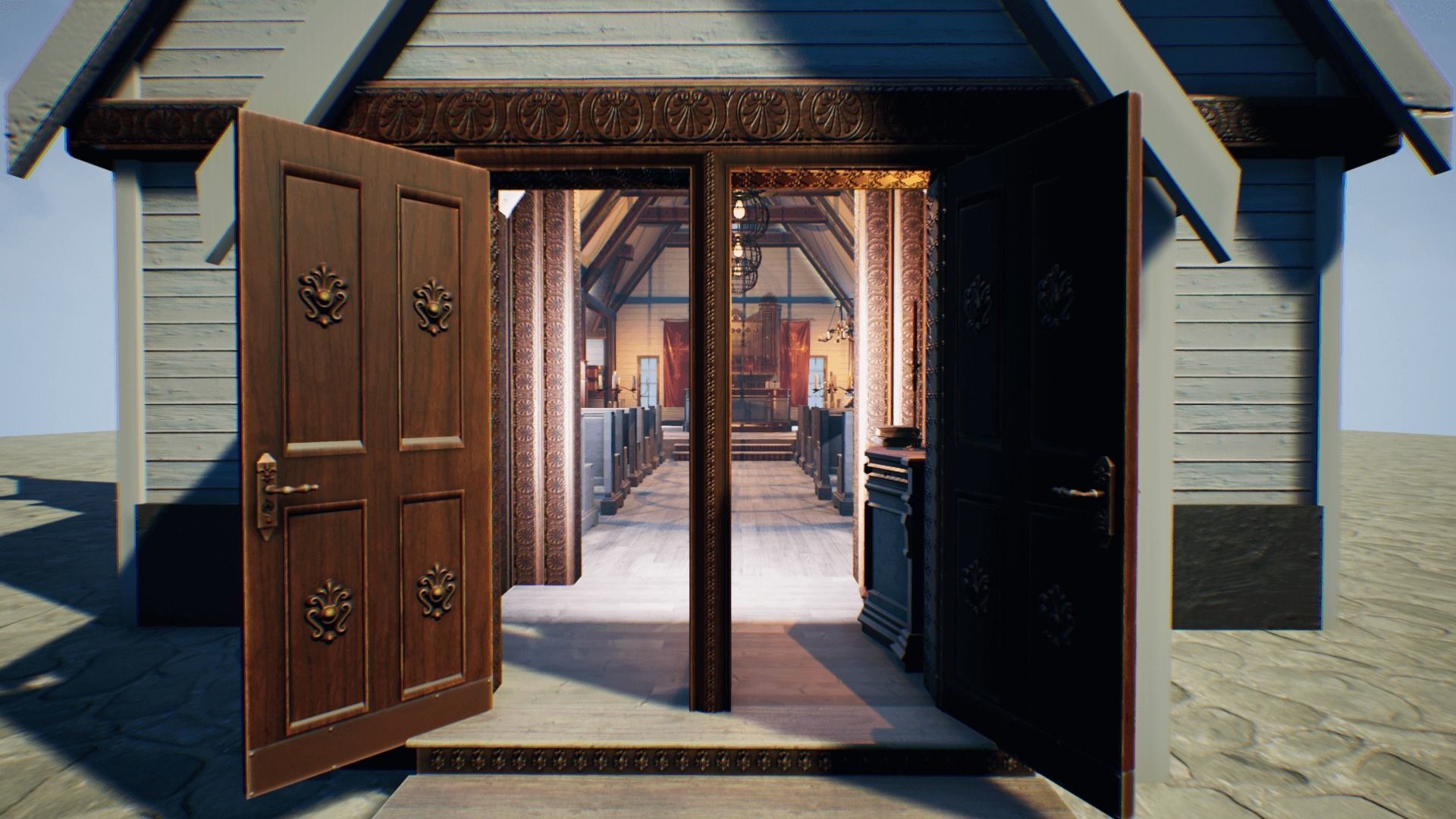 Church 4 Unreal Engine updated Low-poly 3D model_5