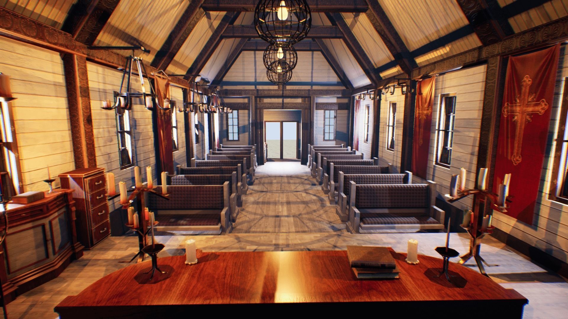 Church 4 Unreal Engine updated Low-poly 3D model_15