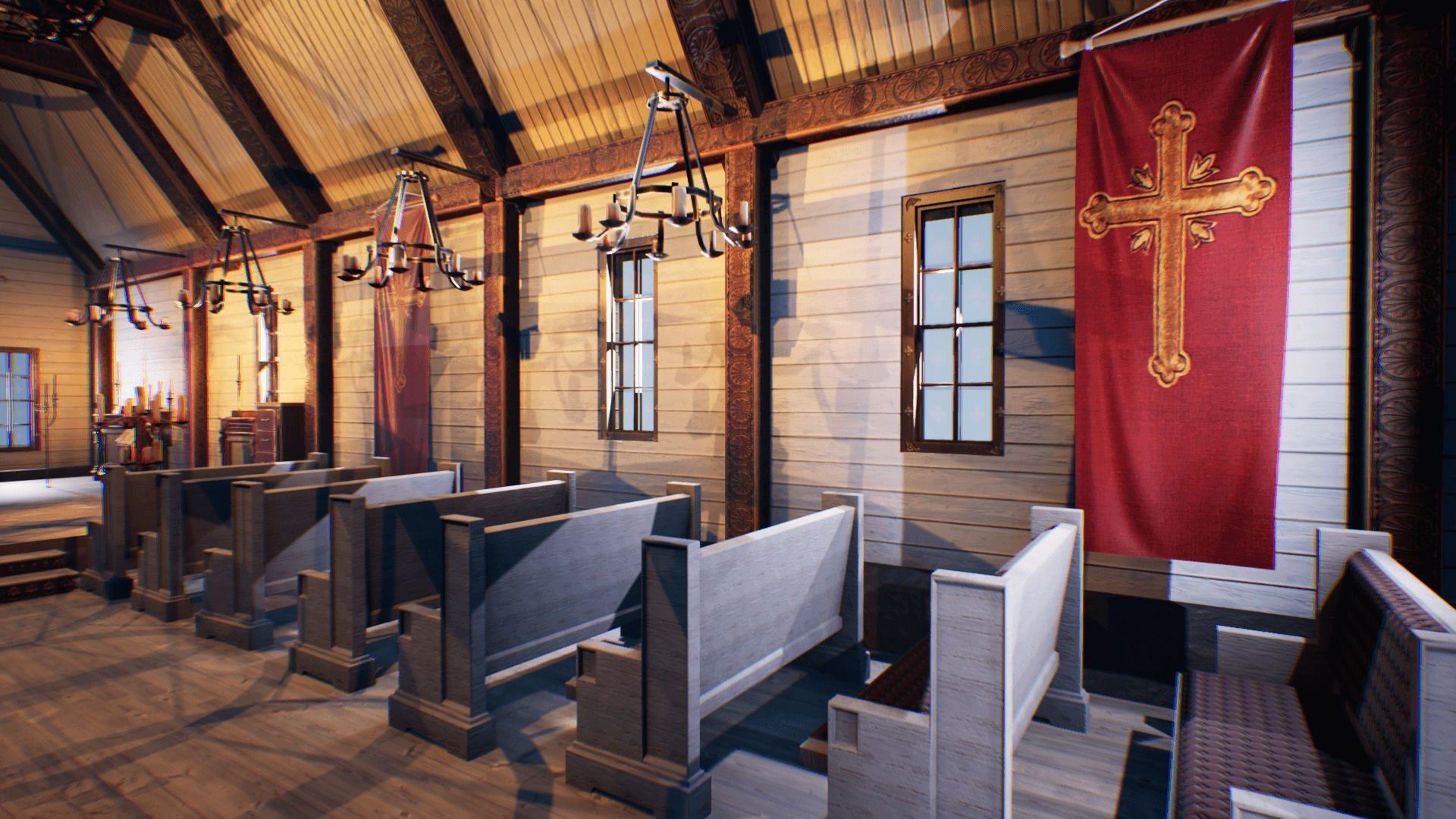 Church 4 Unreal Engine updated Low-poly 3D model_6