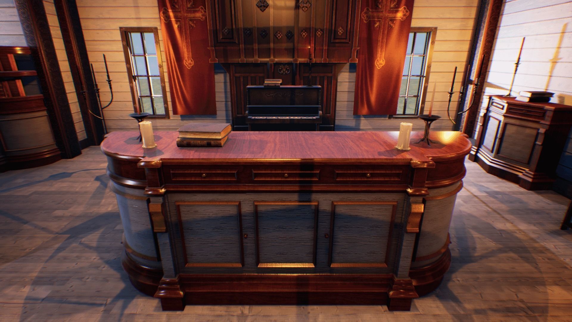 Church 4 Unreal Engine updated Low-poly 3D model_11