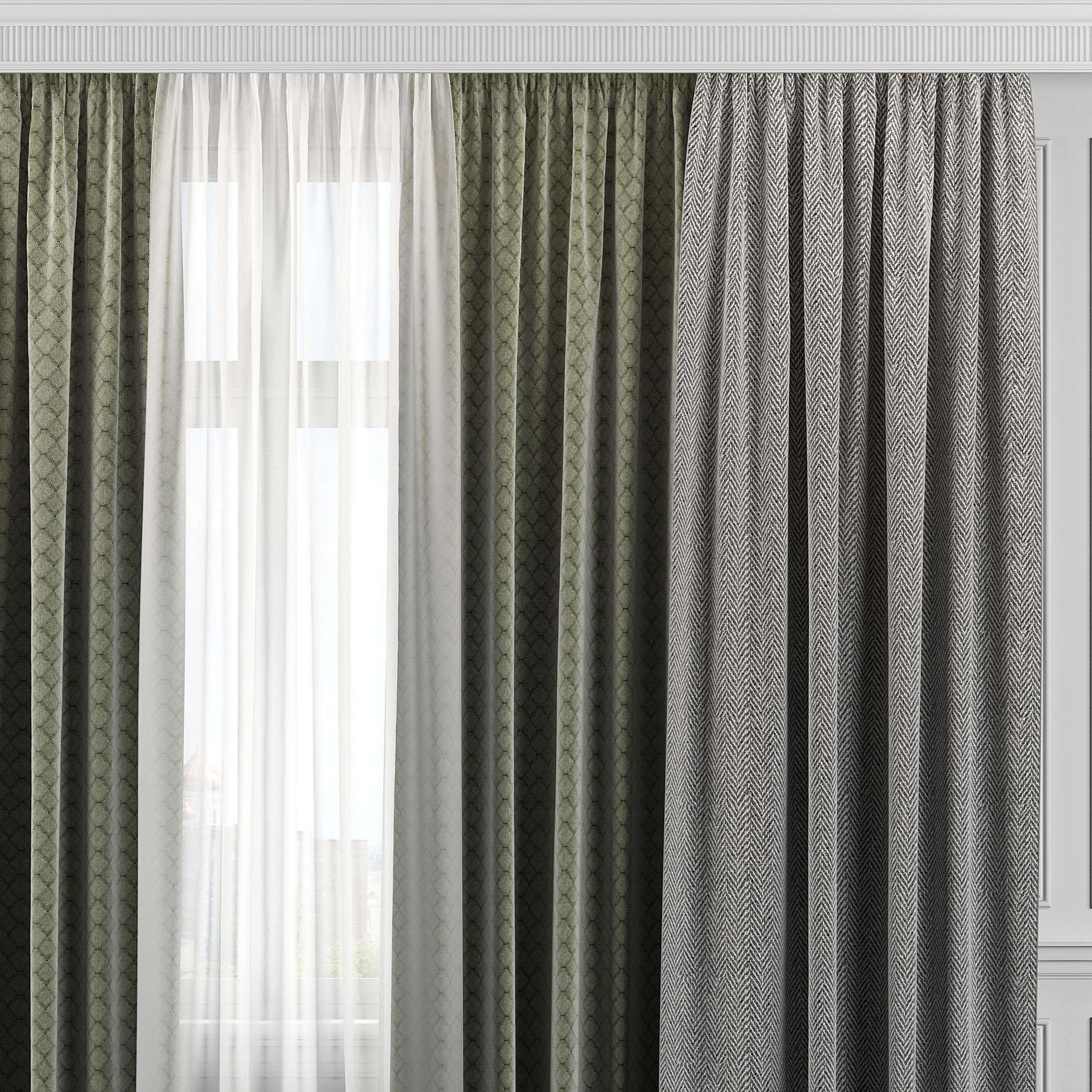 Curtain Set 305 3D model_1