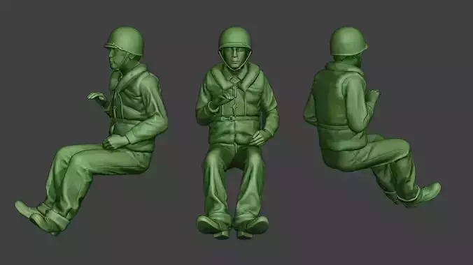 US Navy Sailor ww2 Sit USN1 3D print model
