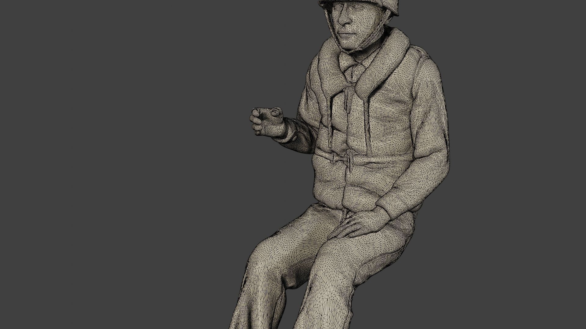 US Navy Sailor ww2 Sit2 USN1 3D print model_12