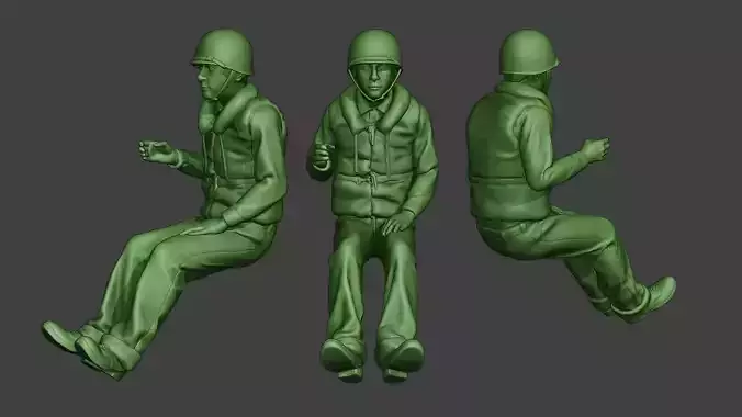 US Navy Sailor ww2 Sit2 USN1 3D print model