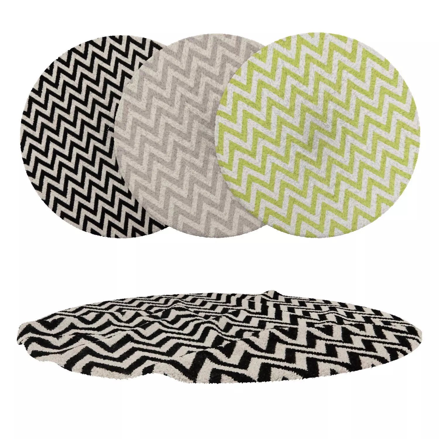 Round Rug Set 95 3D model_0