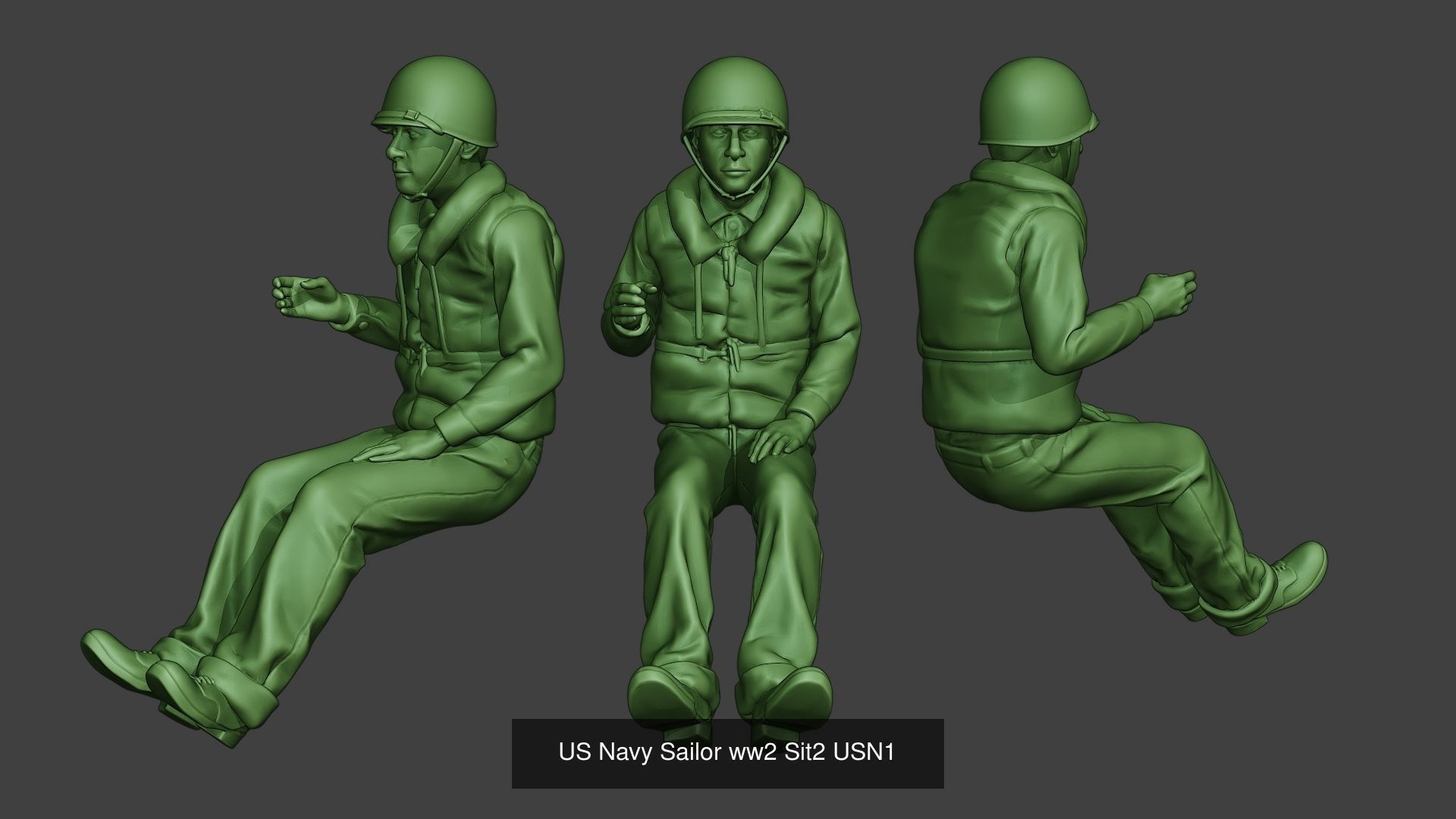 US Navy PtBoat Crew pack ww2 USN1 3D Model Collection_14