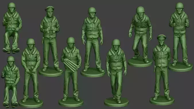 US Navy PtBoat Crew pack ww2 USN1 3D Model Collection