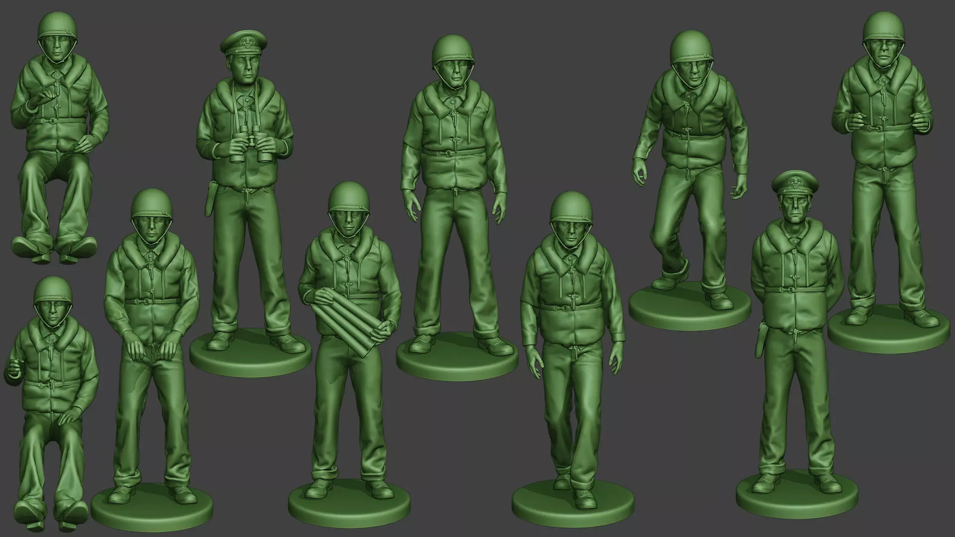 US Navy PtBoat Crew pack ww2 USN1 3D Model Collection_0