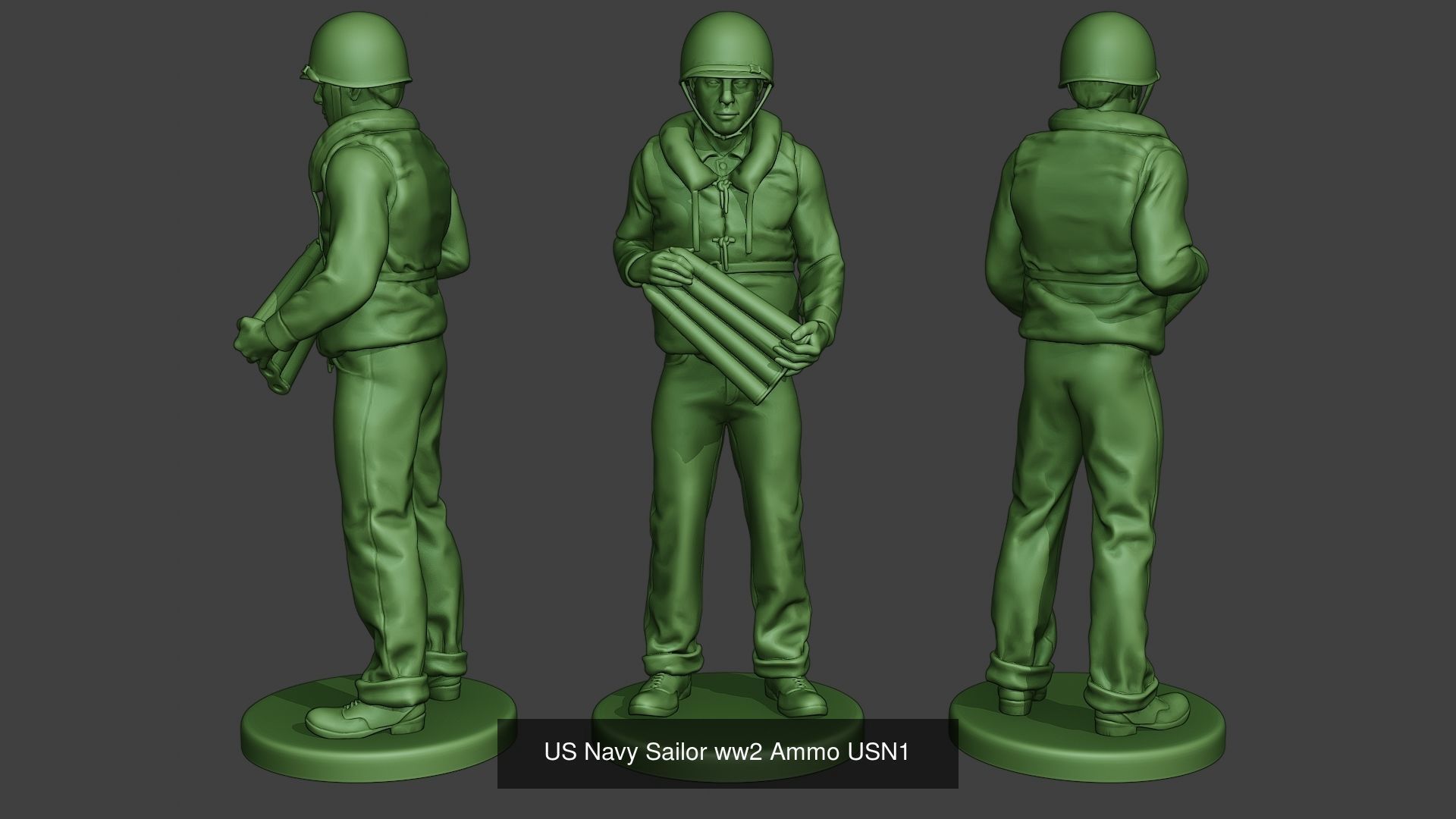 US Navy PtBoat Crew pack ww2 USN1 3D Model Collection_10