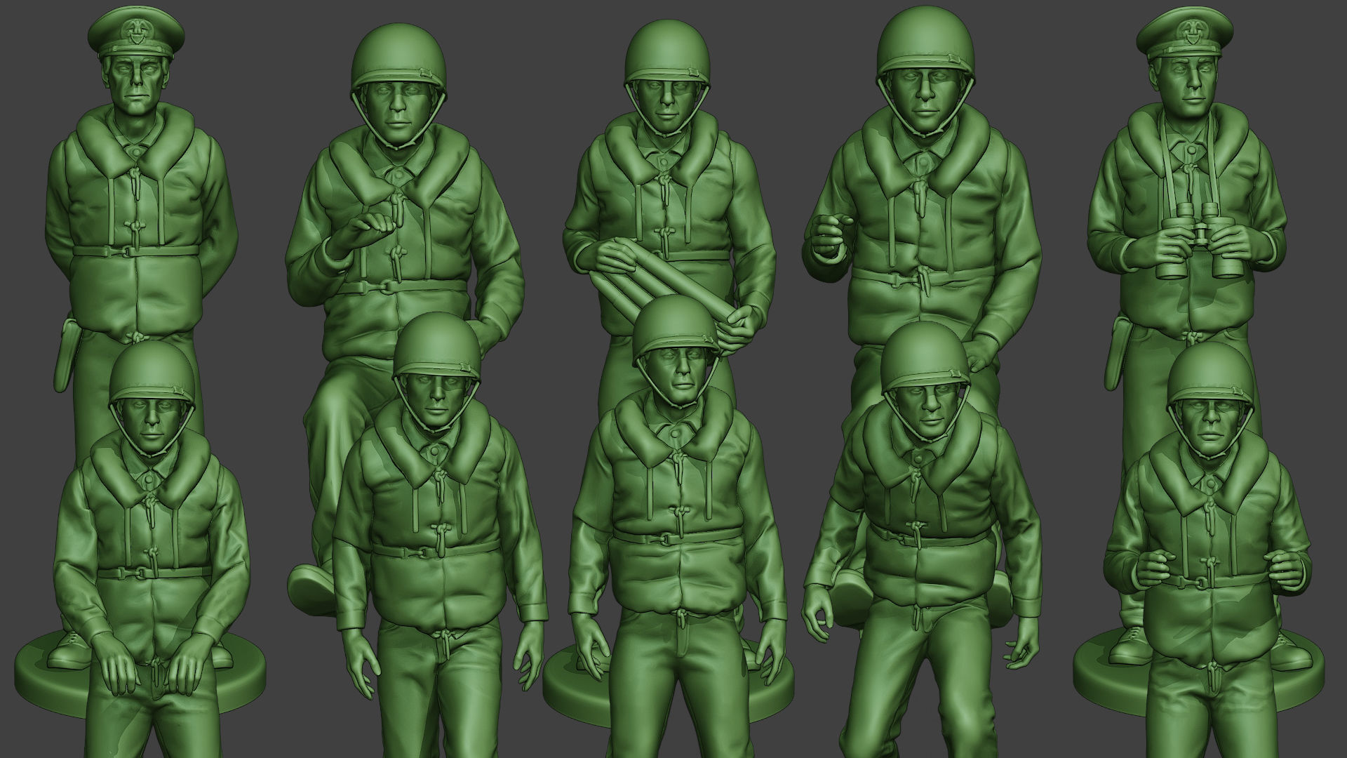 US Navy PtBoat Crew pack ww2 USN1 3D Model Collection_1