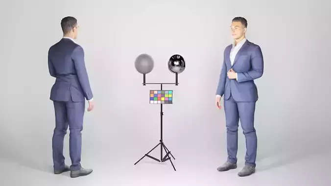 Handsome young man in business suit 243 Low-poly 3D model