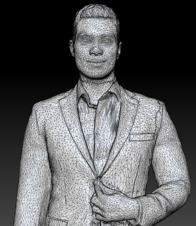 Handsome young man in business suit 243 Low-poly 3D model_5