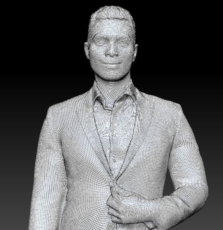 Handsome young man in business suit 243 Low-poly 3D model_7