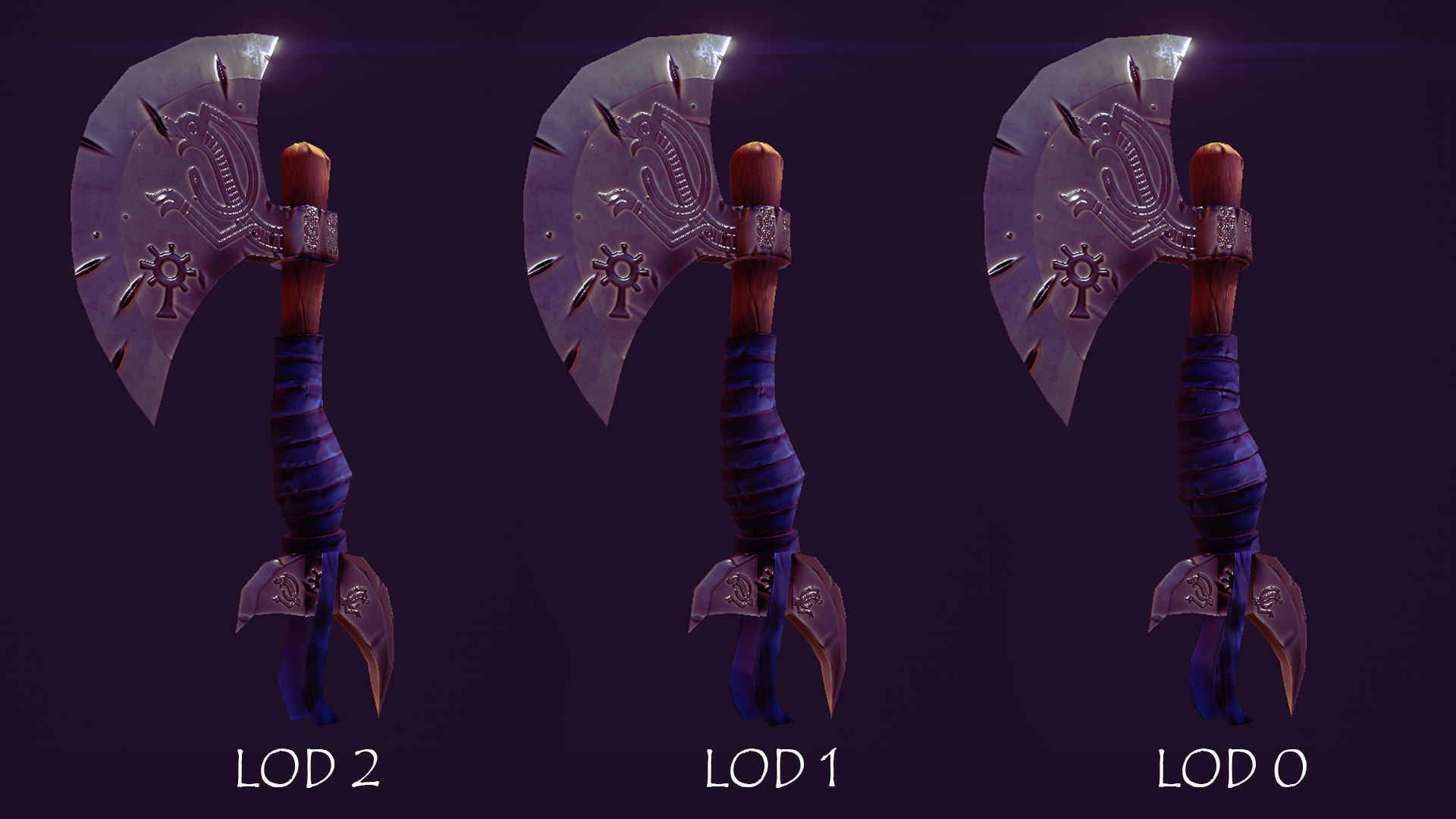 Stylised lowpoly Axe Low-poly 3D model_13