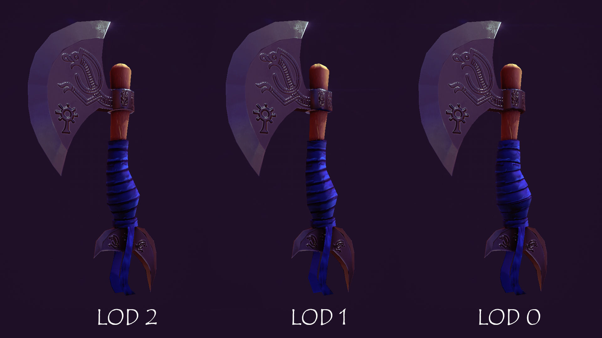 Stylised lowpoly Axe Low-poly 3D model_10