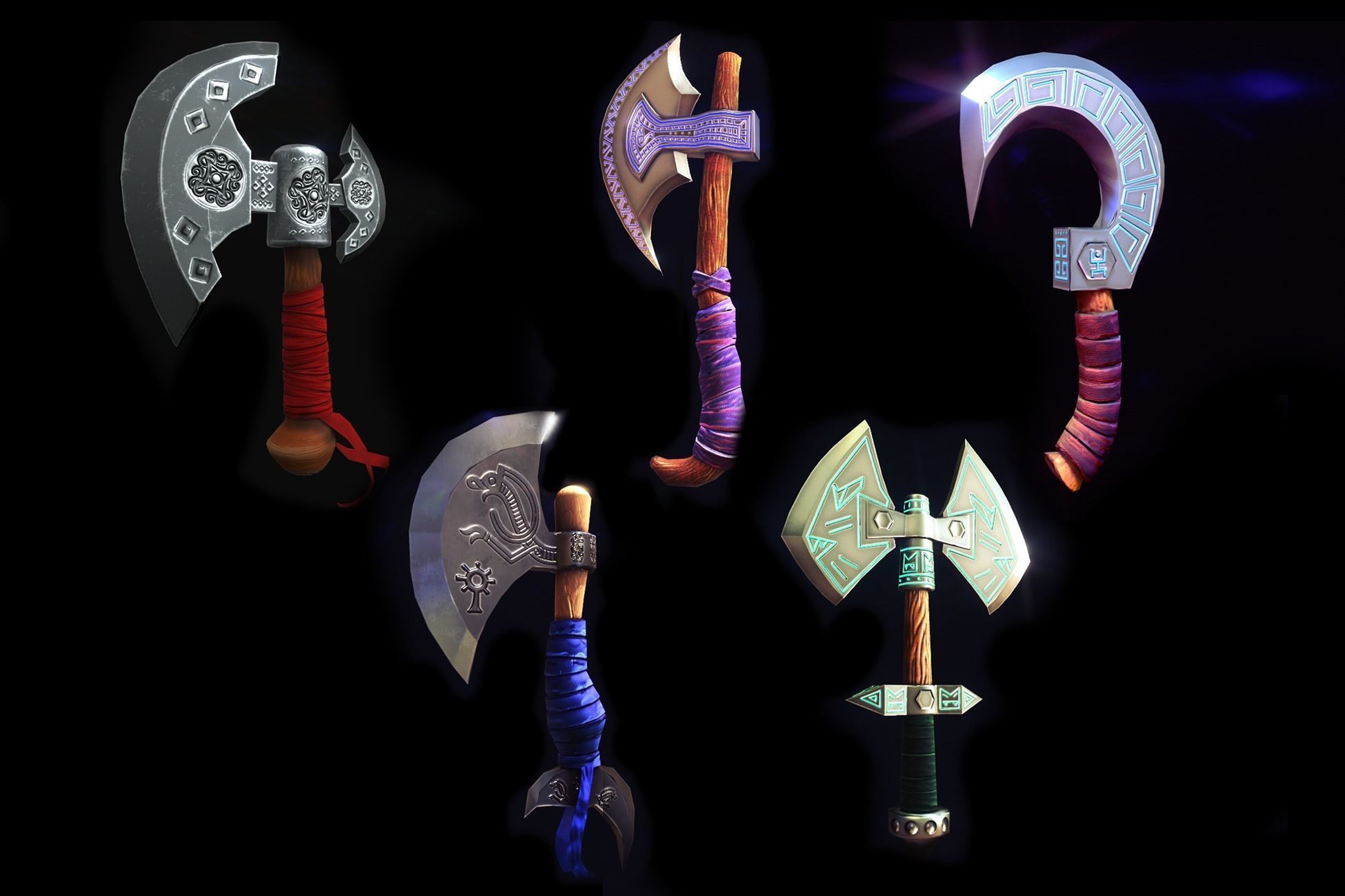 Stylised lowpoly Axe Low-poly 3D model_1