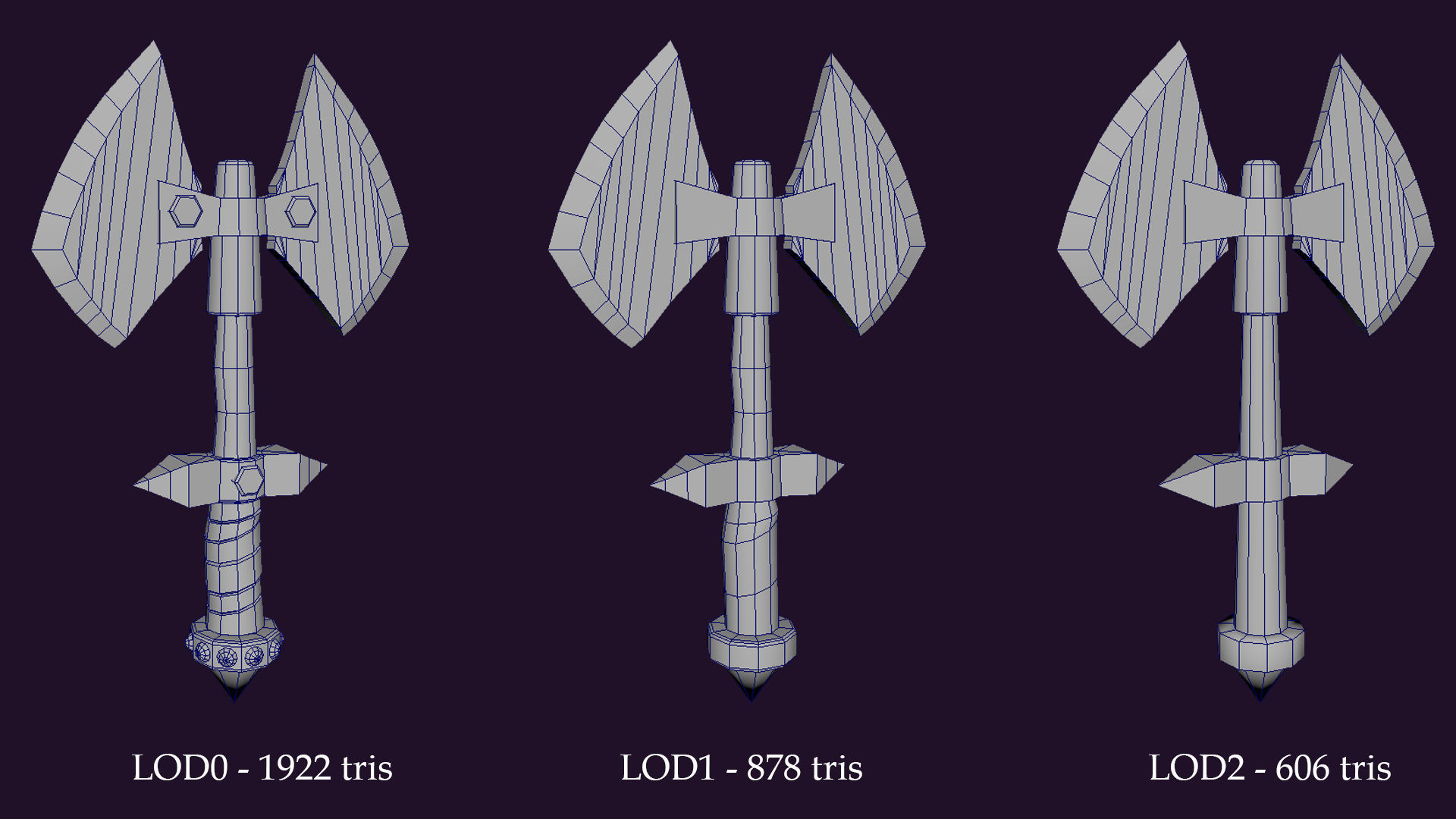 Stylised lowpoly Axe Low-poly 3D model_20