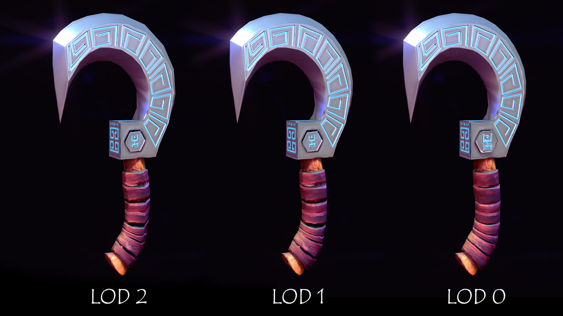 Stylised lowpoly Axe Low-poly 3D model_14