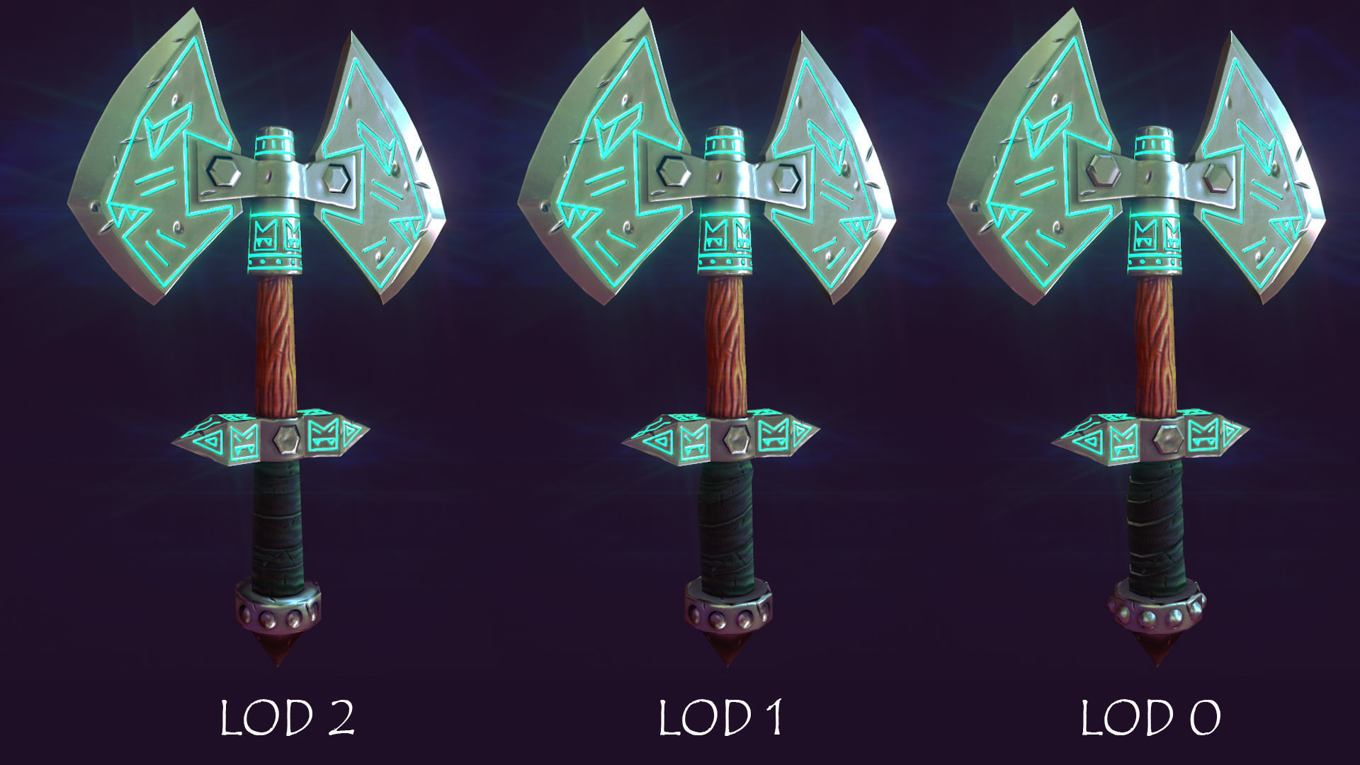 Stylised lowpoly Axe Low-poly 3D model_21