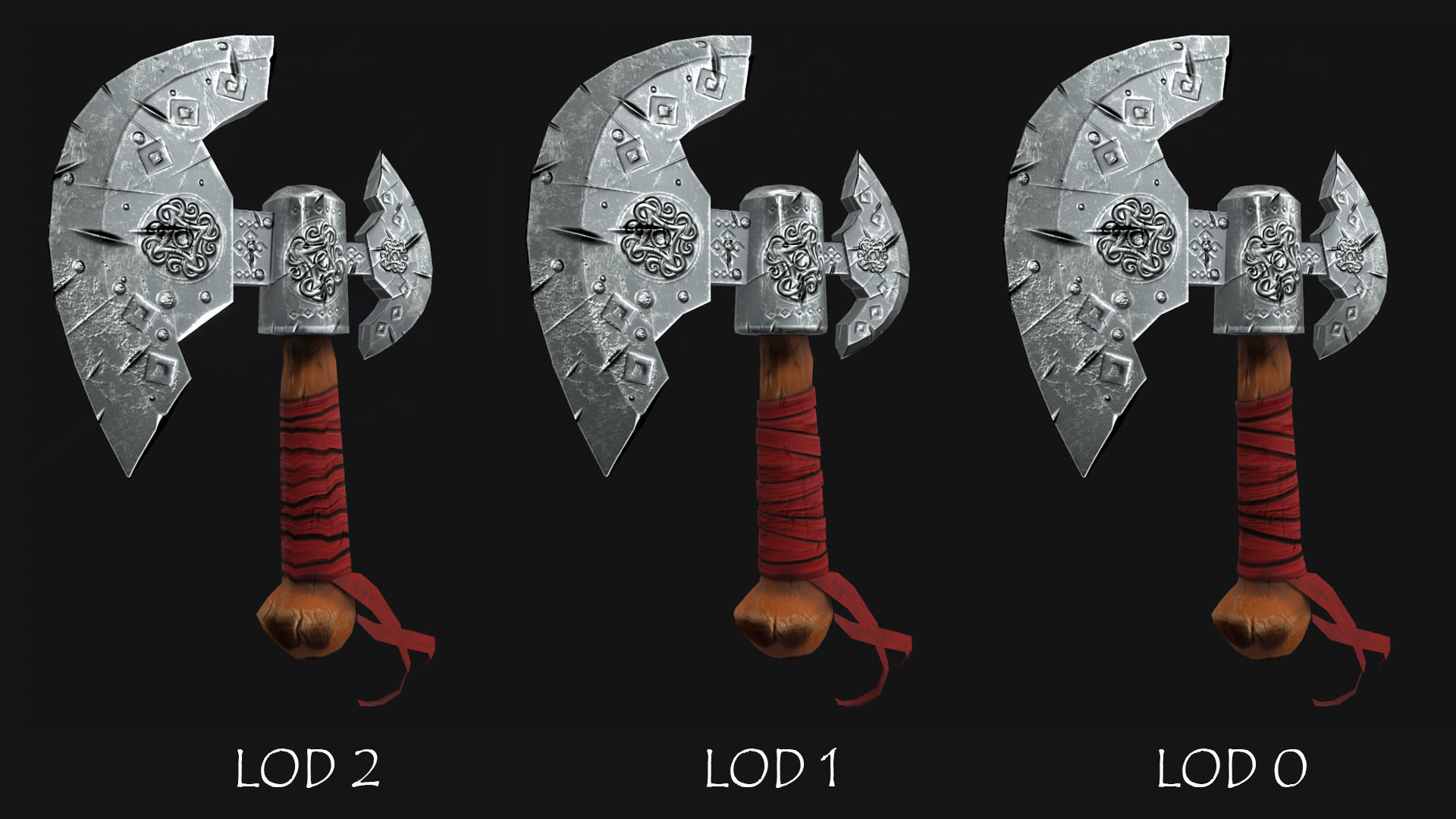 Stylised lowpoly Axe Low-poly 3D model_9