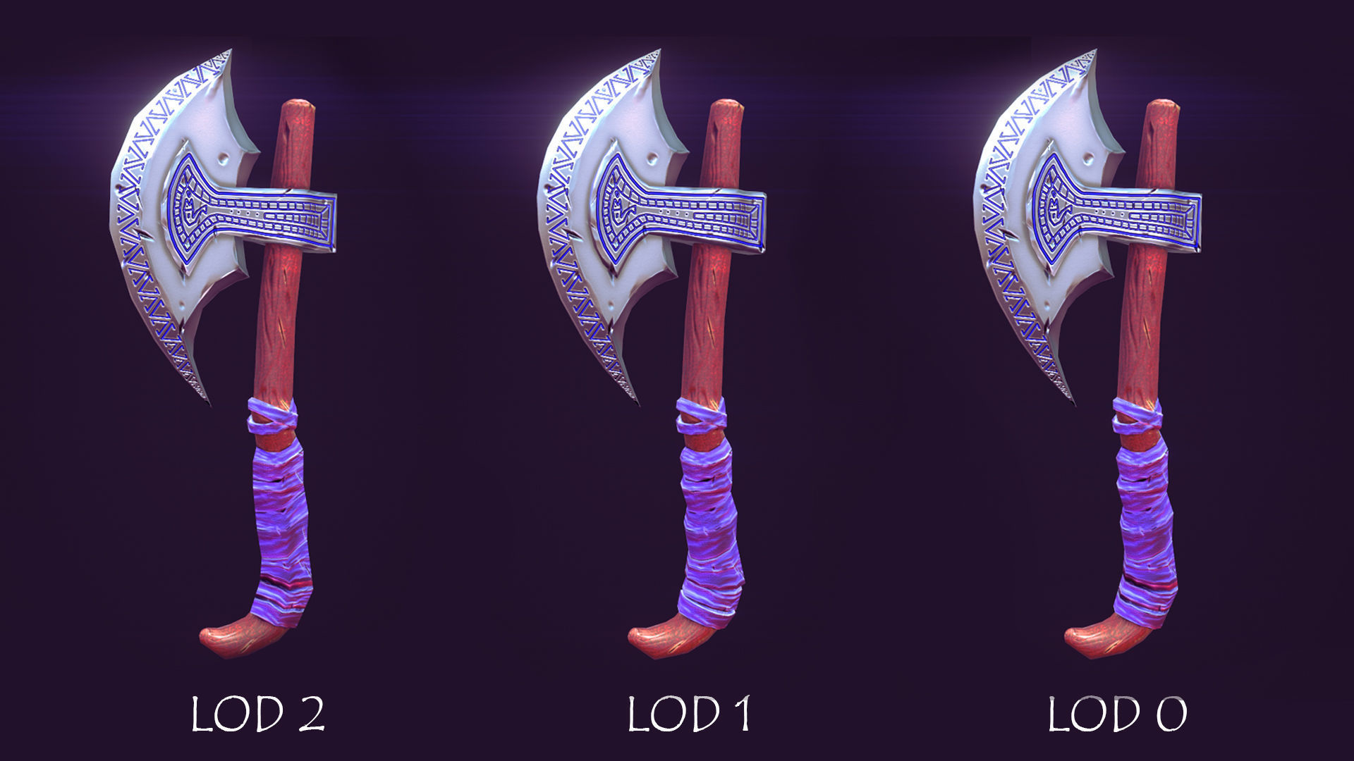 Stylised lowpoly Axe Low-poly 3D model_5