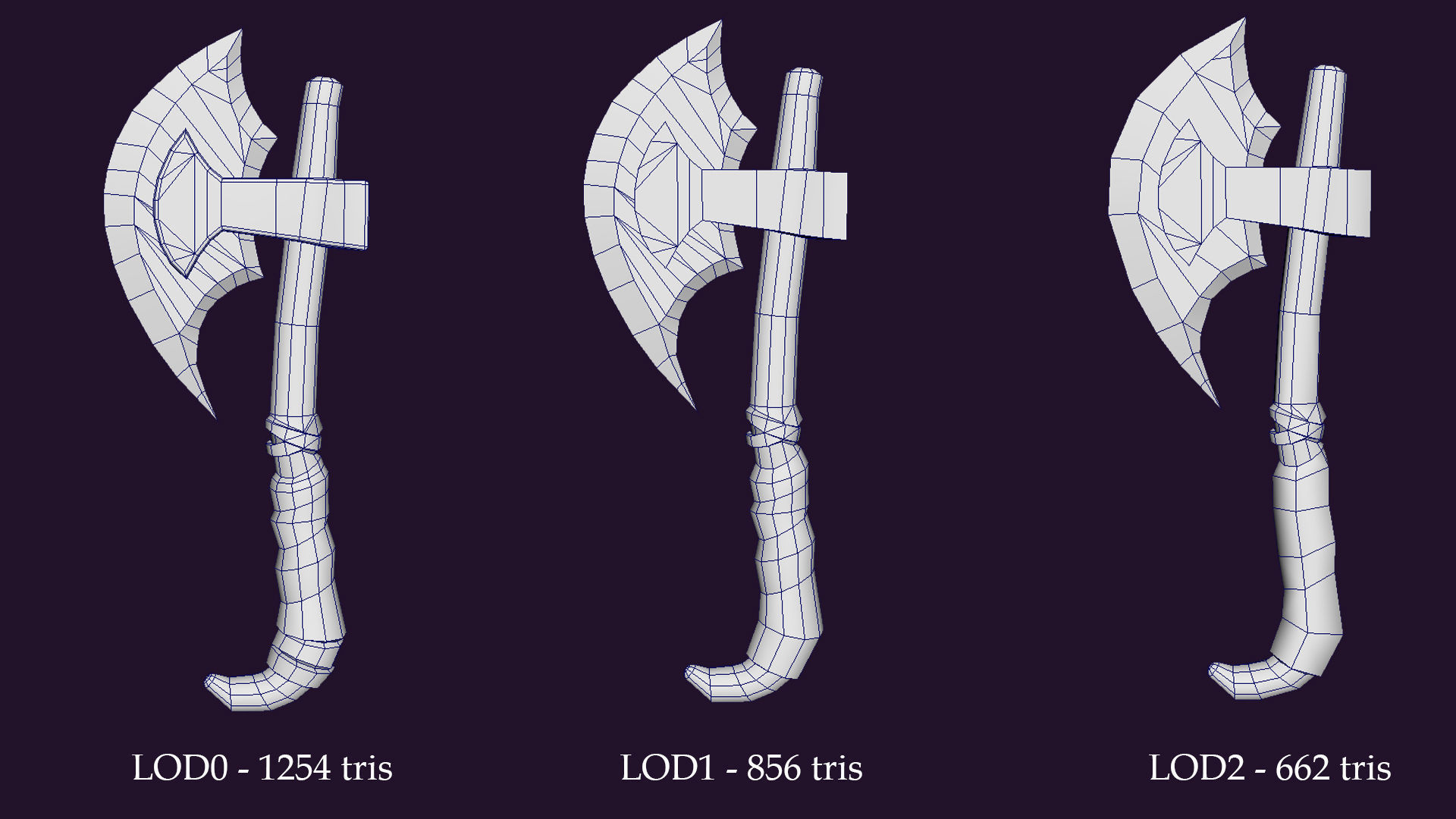Stylised lowpoly Axe Low-poly 3D model_4