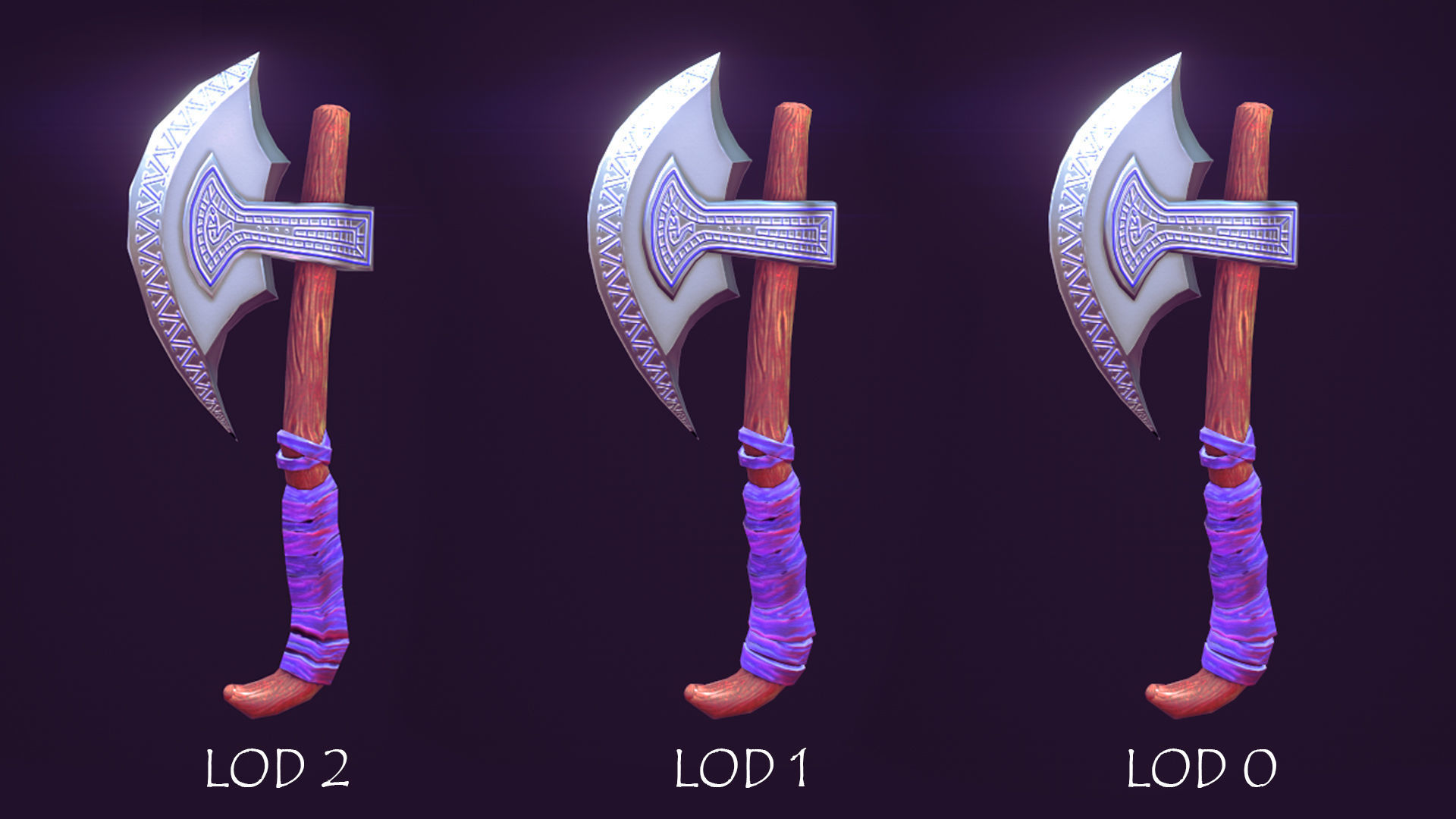 Stylised lowpoly Axe Low-poly 3D model_2